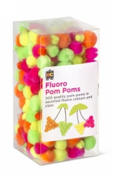 Pom Poms Fluoros Assorted PK300 (Each)