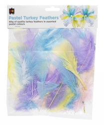 Turkey Feathers 60gm Pastel (Each)