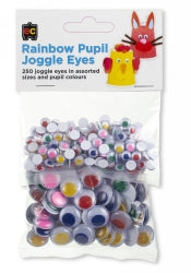 Joggle Eyes Rainbow Pupil Assorted PK250 (Each)
