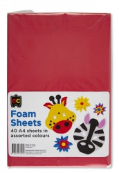 Foam Sheets A4 Assorted Colours PK40 (Each)