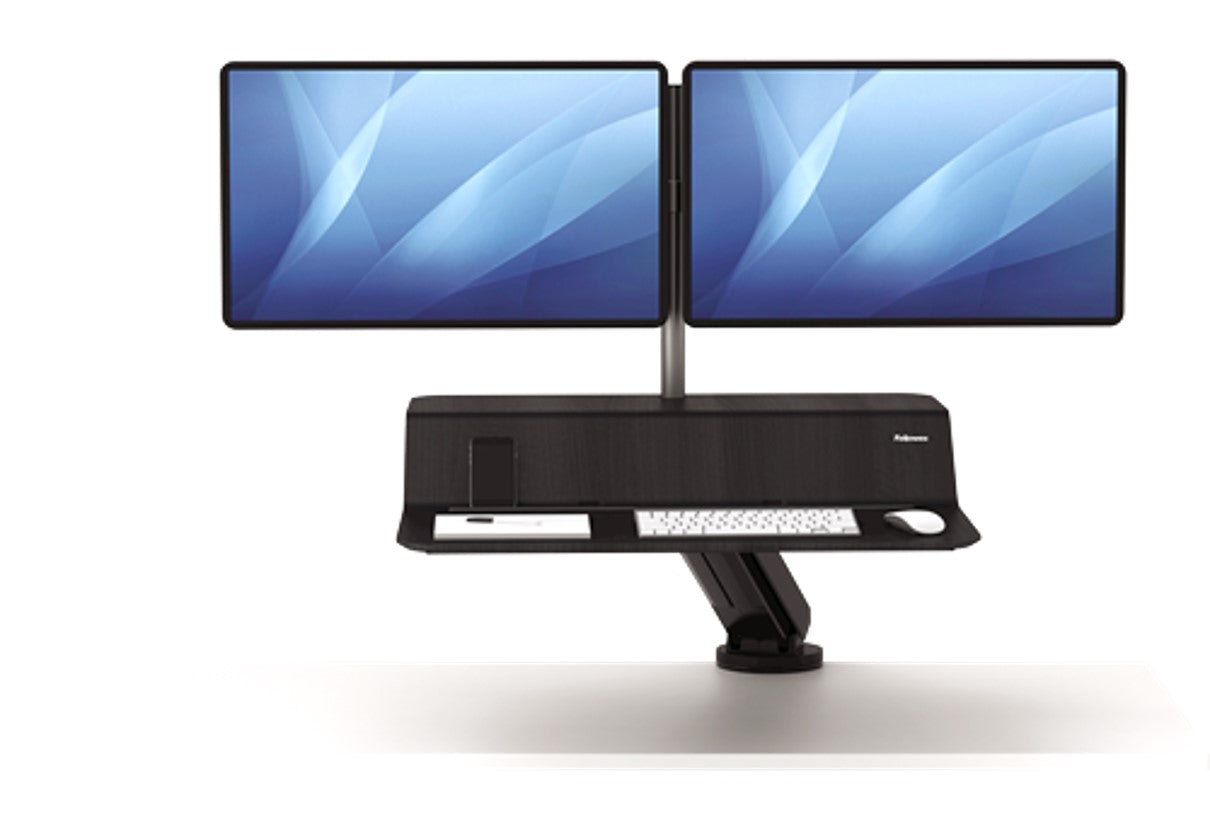 Staedtler Workstation Lotus Sit Stand Rt Dual Monitor Black (Each)