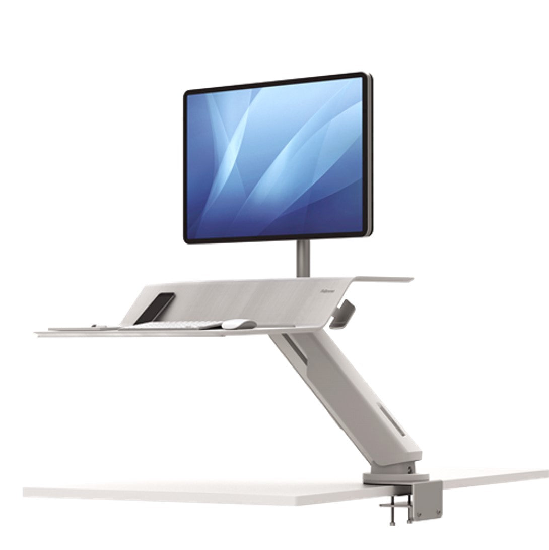 Staedtler Workstation Lotus Sit Stand Rt Single Monitor White (Each)