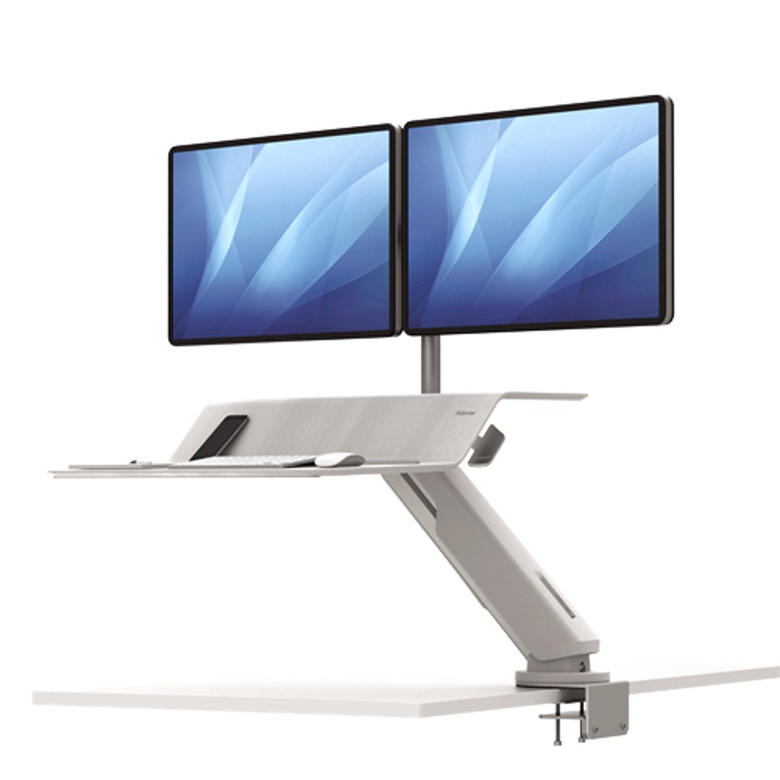 Staedtler Workstation Lotus Sit Stand Rt Dual Monitor White (Each)