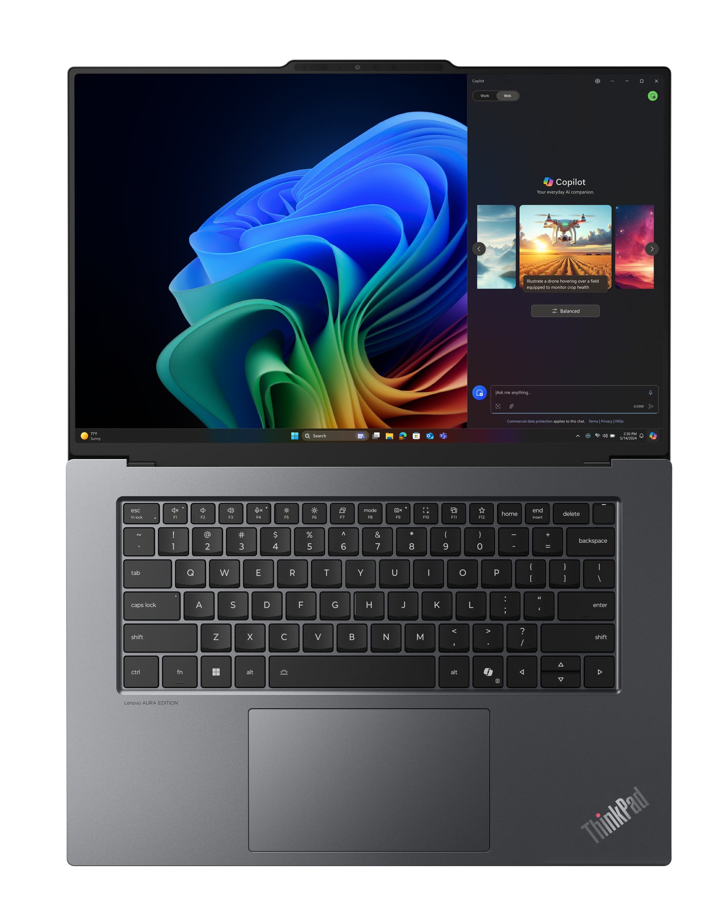 Lenovo ThinkPad X9-15 Gen 1 Copilot+ PC Intel Core Ultra 5 228V Laptop 38.9 cm (15.3") 2.8K 32 GB LPDDR5x-SDRAM 512 GB SSD Wi-Fi 7 (802.11be) Windows 11 Pro English Grey