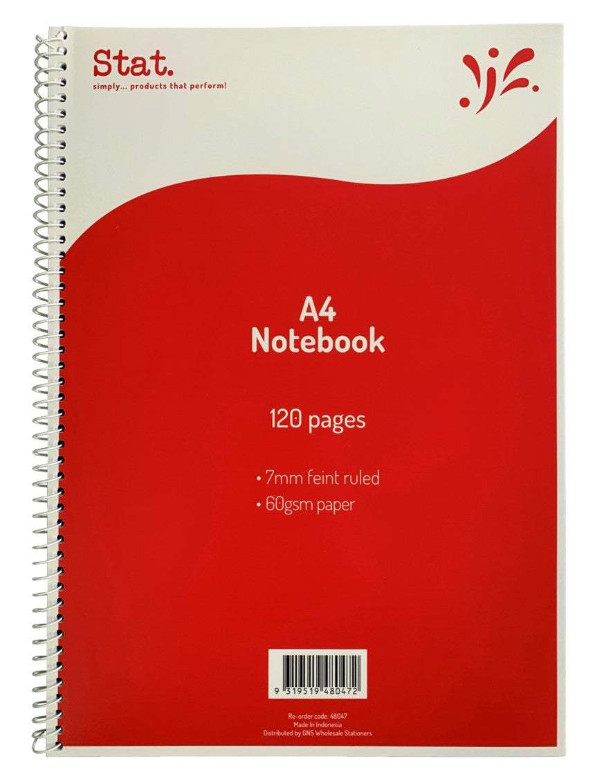 Staedtler Notebook A4 60GSM 7mm Ruling Board Cover Red 120-page PK10 (Each)