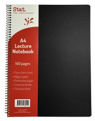 Staedtler Lecture Book A4 60GSM 7mm Ruling PP Black 140-page (Pack 10)