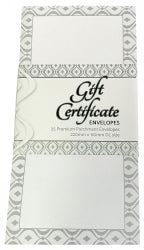 Ozcorp Gift Certificate Envelopes IVORY/SILVER PK25 (Each)
