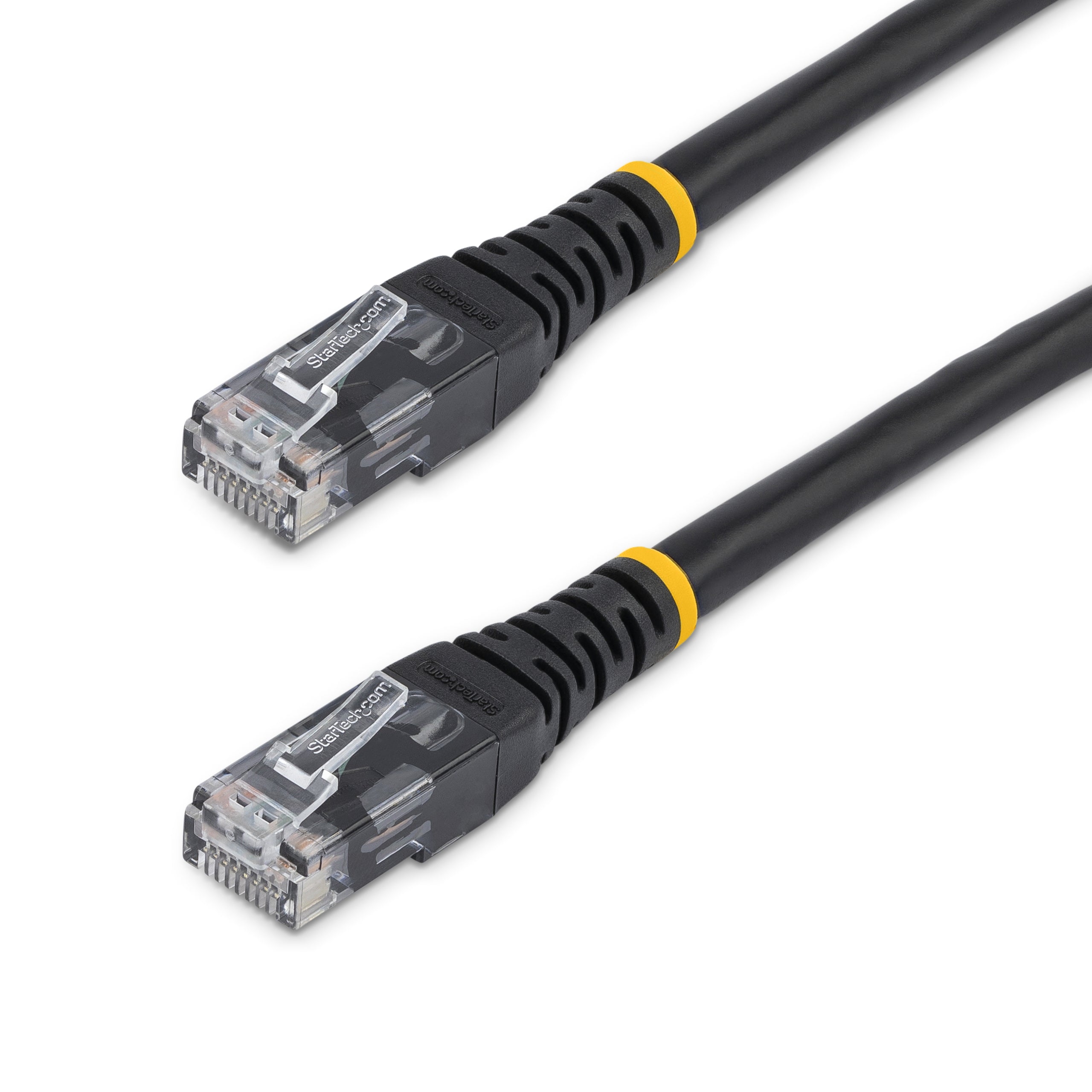 StarTech.com 10ft CAT6 Ethernet Cable - Black CAT 6 Gigabit Ethernet Wire -650MHz 100W PoE RJ45 UTP Molded Network/Patch Cord w/Strain Relief/Fluke Tested/Wiring is UL Certified/TIA
