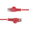 StarTech.com 1.5m Red Slim CAT6 Ethernet Cable, Snagless, 100W PoE, UTP, LSZH, 28AWG Pure Bare Copper Wire, Slim RJ45 Network Patch Cord w/Strain Reliefs, Fluke Tested