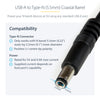 StarTech.com USB to 5.5mm Power Cable - Type N Barrel - 1m