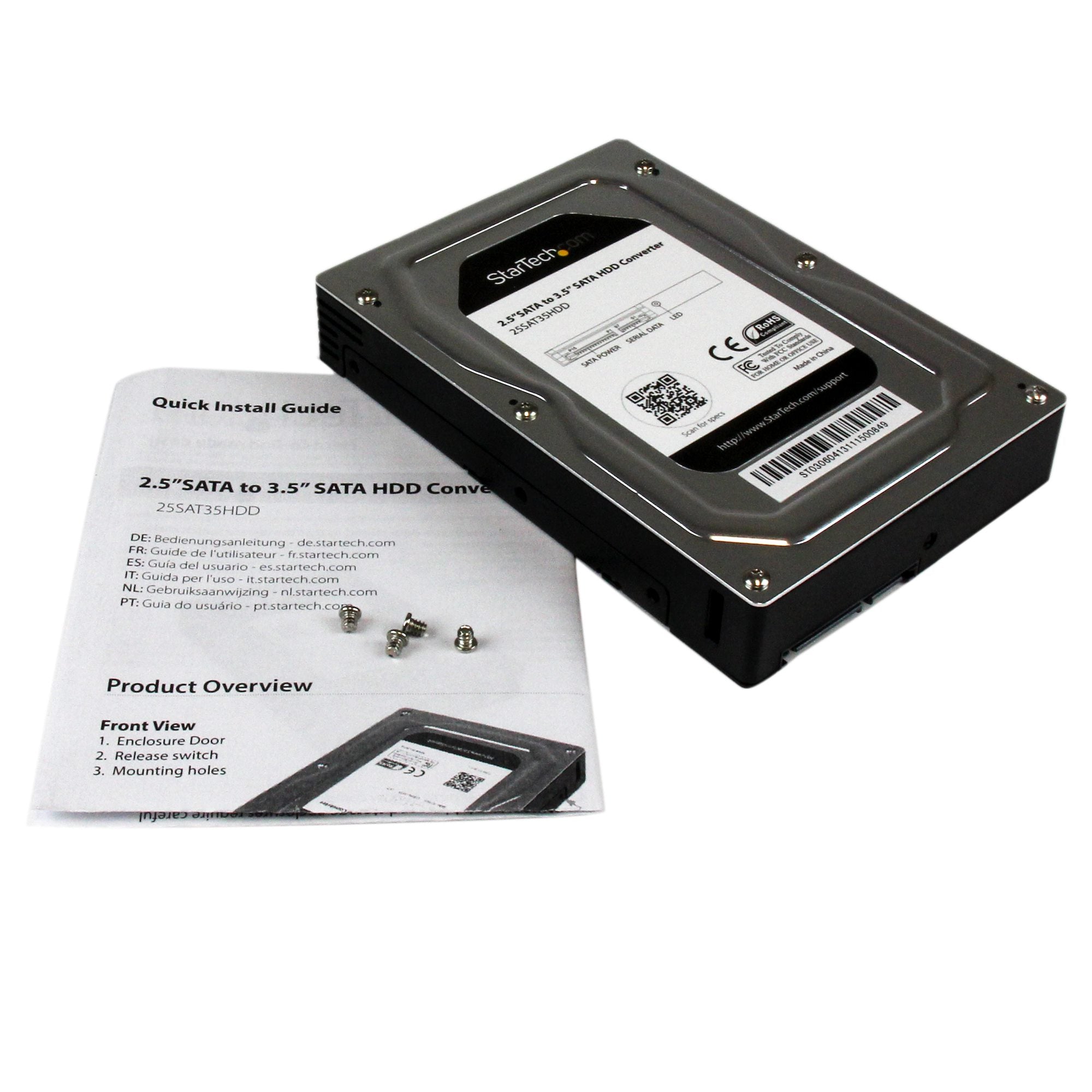 StarTech.com 2.5Ã¢â‚¬Â to 3.5Ã¢â‚¬Â SATA Aluminum Hard Drive Adapter Enclosure with SSD / HDD Height up to 12.5mm