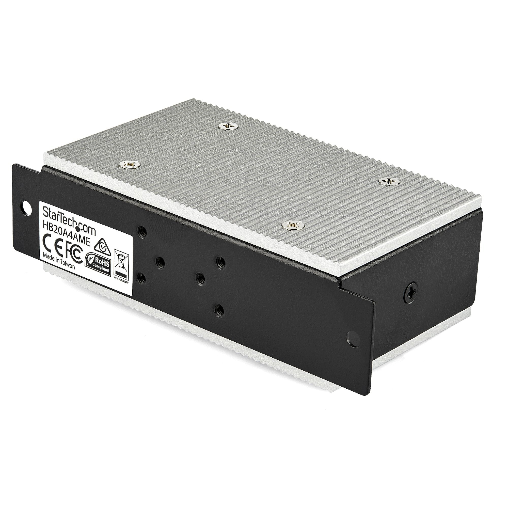 StarTech.com 4-Port USB 2.0 Hub - Metal Industrial USB-A Hub with ESD & 350W Surge Protection - Extended Operating Temp -40 to 185Ã‚Â°F - Din Rail/Wall/Desk Mountable - USB Expander Hub
