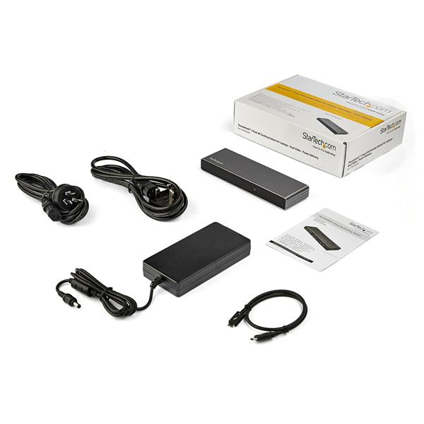 StarTech.com Thunderbolt 3 Dock - Dual 4K 60Hz Monitor TB3 Laptop Docking Station with DisplayPort, HDMI & 1080p VGA - 85W Power Delivery & Charging - 2x USB-A, Ethernet - Mac & Windows - TAA