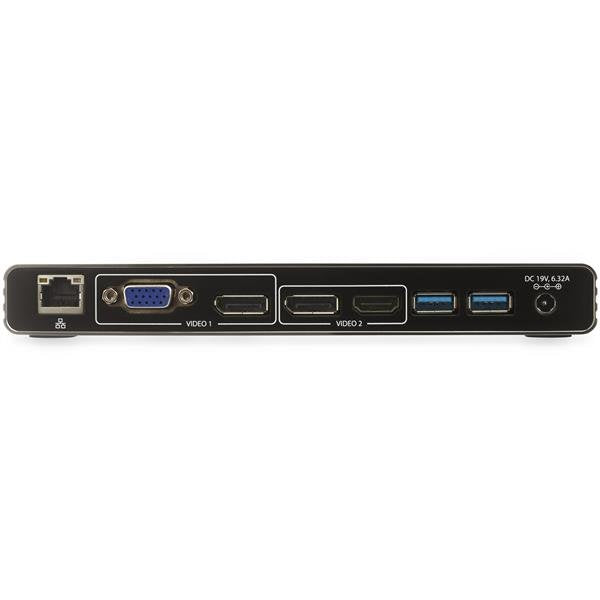 StarTech.com Thunderbolt 3 Dock - Dual 4K 60Hz Monitor TB3 Laptop Docking Station with DisplayPort, HDMI & 1080p VGA - 85W Power Delivery & Charging - 2x USB-A, Ethernet - Mac & Windows - TAA