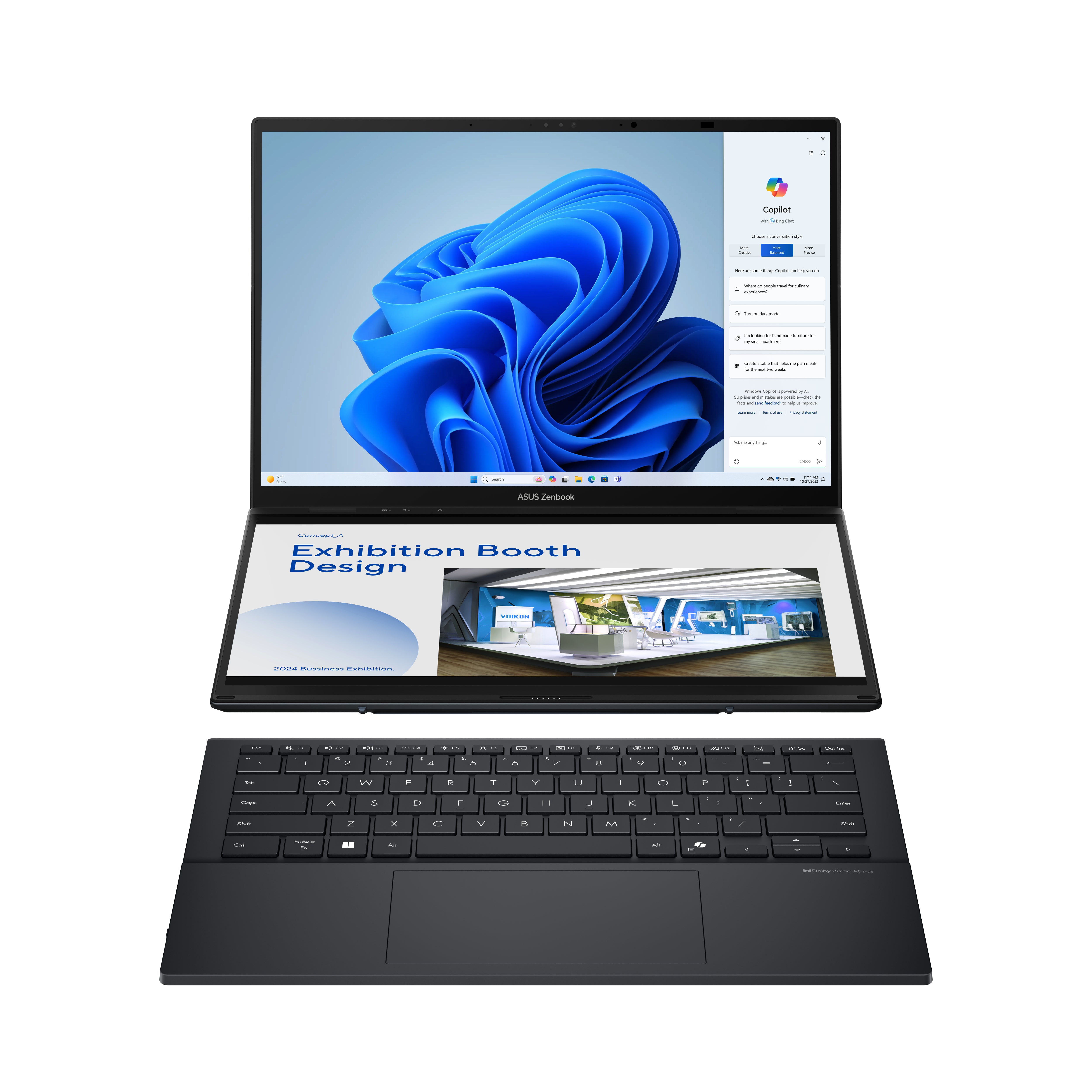 ASUS Zenbook Duo UX8406CA-PZ003W Intel Core Ultra 9 285H Hybrid (2-in-1) 35.6 cm (14") Touchscreen WQXGA+ 32 GB LPDDR5x-SDRAM 1 TB SSD Wi-Fi 7 (802.11be) Windows 11 Home Spanish Grey