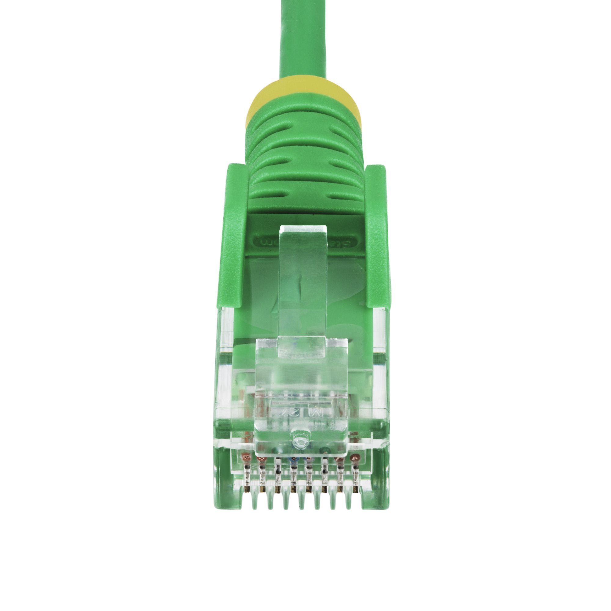 StarTech.com 15m Green Slim CAT6 Ethernet Cable, Snagless, 100W PoE, UTP, LSZH, 28AWG Pure Bare Copper Wire, Slim RJ45 Network Patch Cord w/Strain Reliefs, Fluke Tested