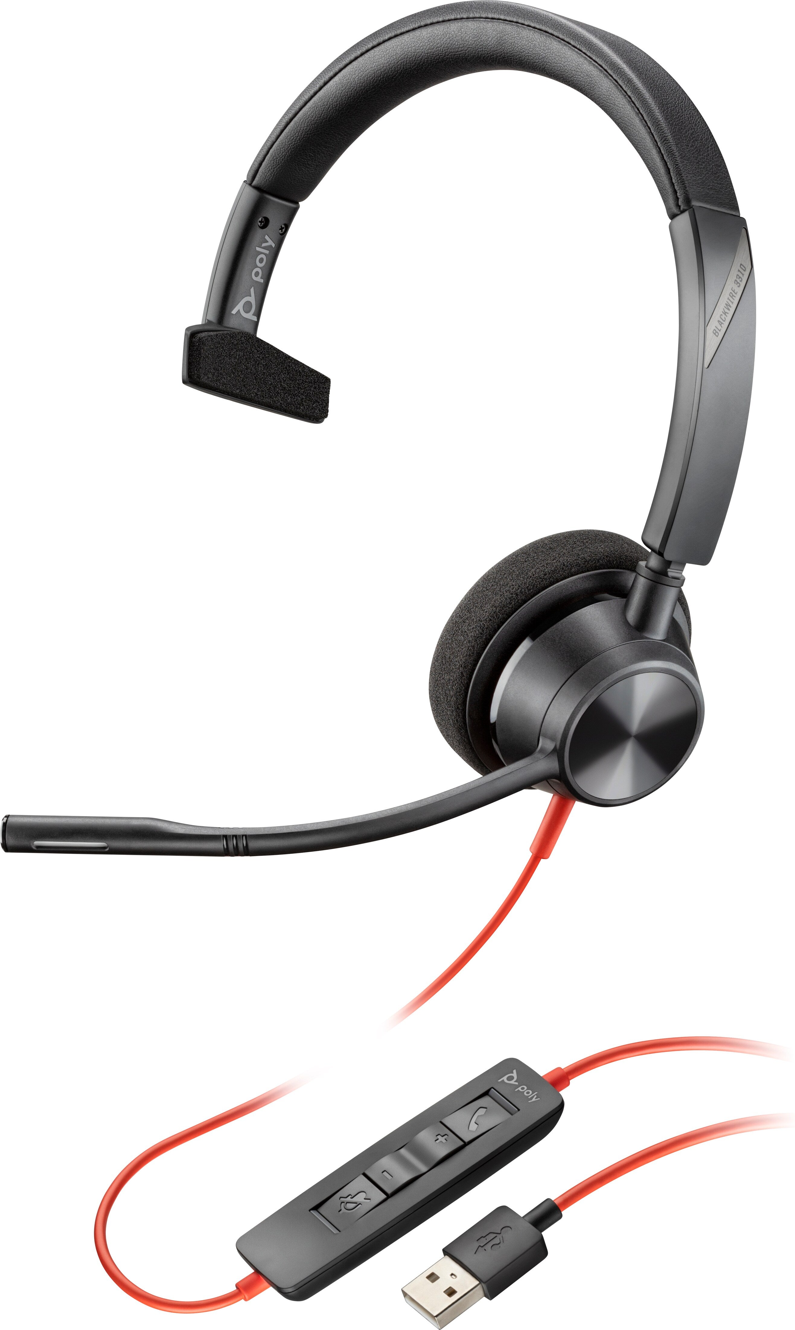 Poly Blackwire 5210 Monaural USB-A Headset (Bulk)