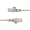 StarTech.com 5m Gray Slim CAT6 Ethernet Cable, Snagless, 100W PoE, UTP, LSZH, 28AWG Pure Bare Copper Wire, Slim RJ45 Network Patch Cord w/Strain Reliefs, Fluke Tested