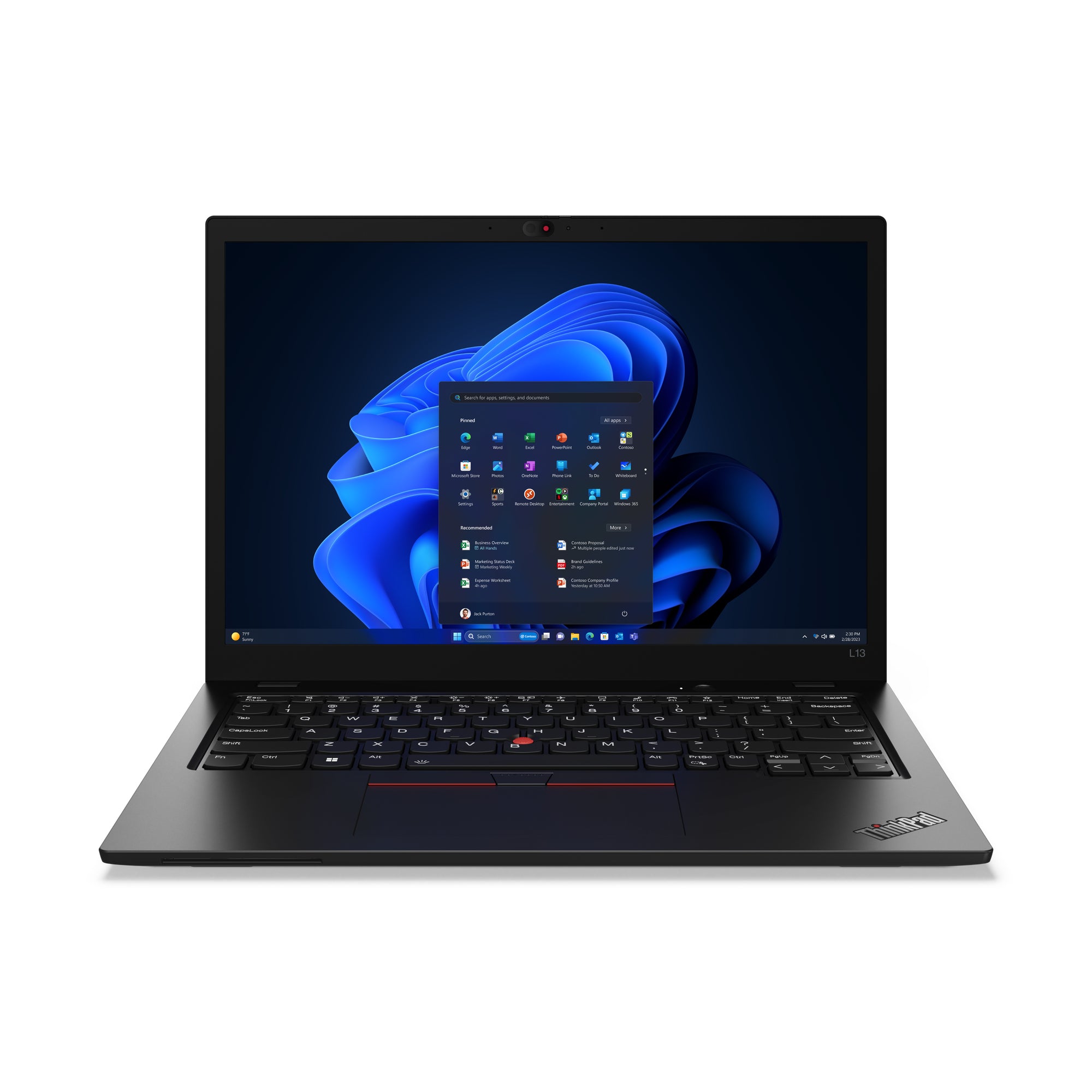 Lenovo ThinkPad L13 Gen 5 (Intel) Intel Core Ultra 7 155U Laptop 33.8 cm (13.3") WSXGA 16 GB LPDDR5-SDRAM 512 GB SSD Wi-Fi 6E (802.11ax) Windows 11 Pro English Black