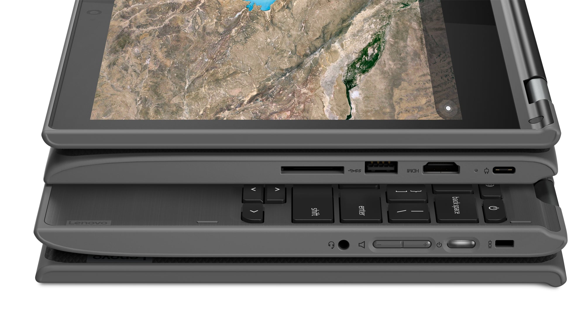 Lenovo 300e Chromebook 2nd Gen Intel® Celeron® N N4020 29.5 cm (11.6") Touchscreen HD 4 GB LPDDR4-SDRAM 32 GB eMMC Wi-Fi 5 (802.11ac) ChromeOS Black