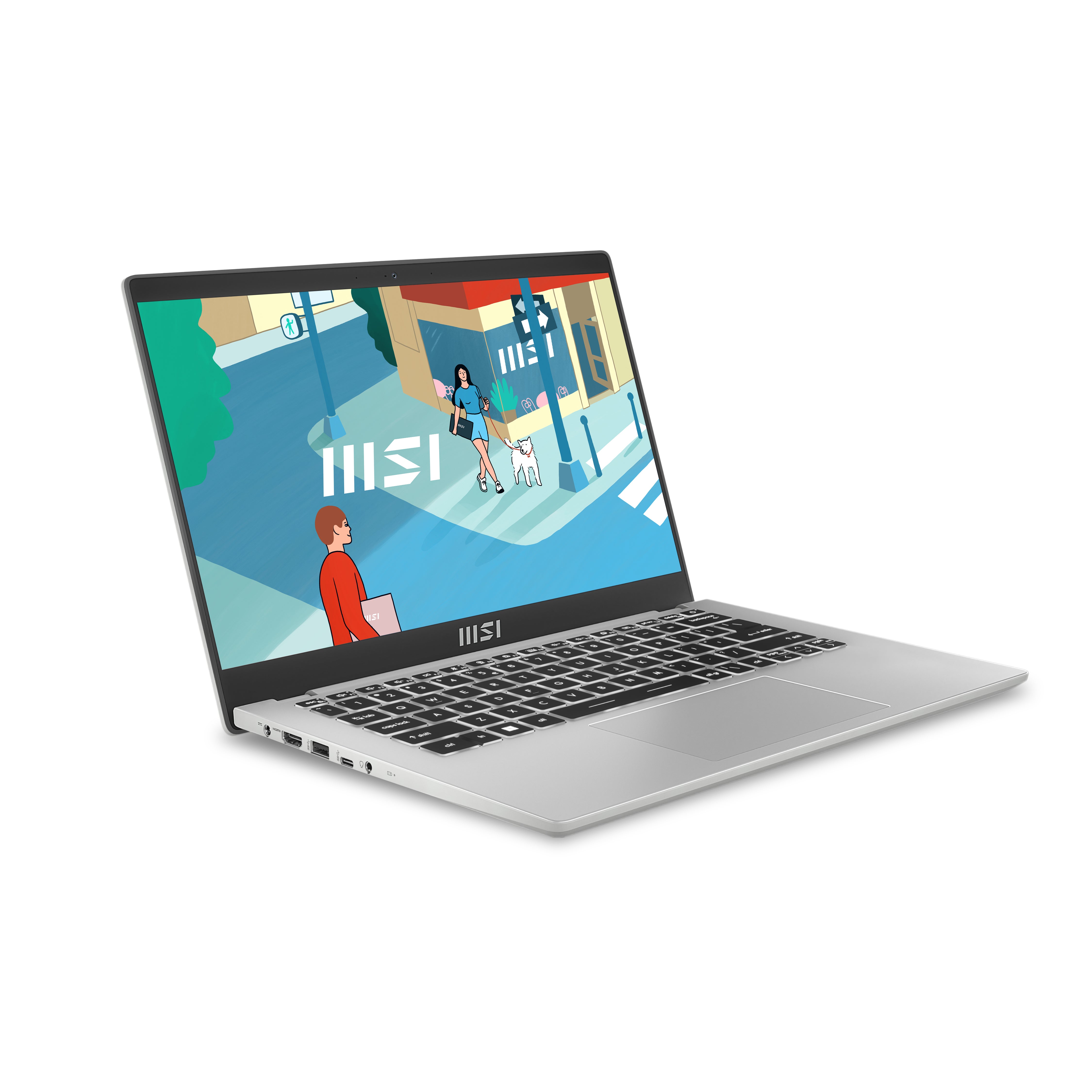 MSI Modern 14 C13M-855AU Intel® Core™ i3 i3-1315U Laptop 35.6 cm (14") Full HD 8 GB DDR4-SDRAM 256 GB SSD Wi-Fi 6 (802.11ax) Windows 11 Home Silver