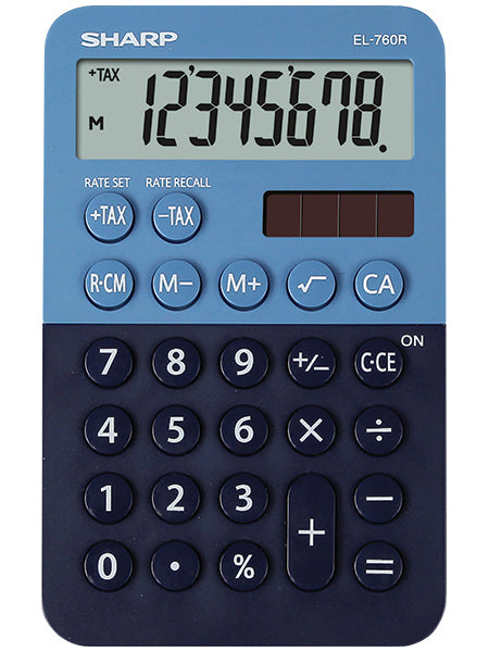 Sharp 8 Digit Pocket Calc Blue