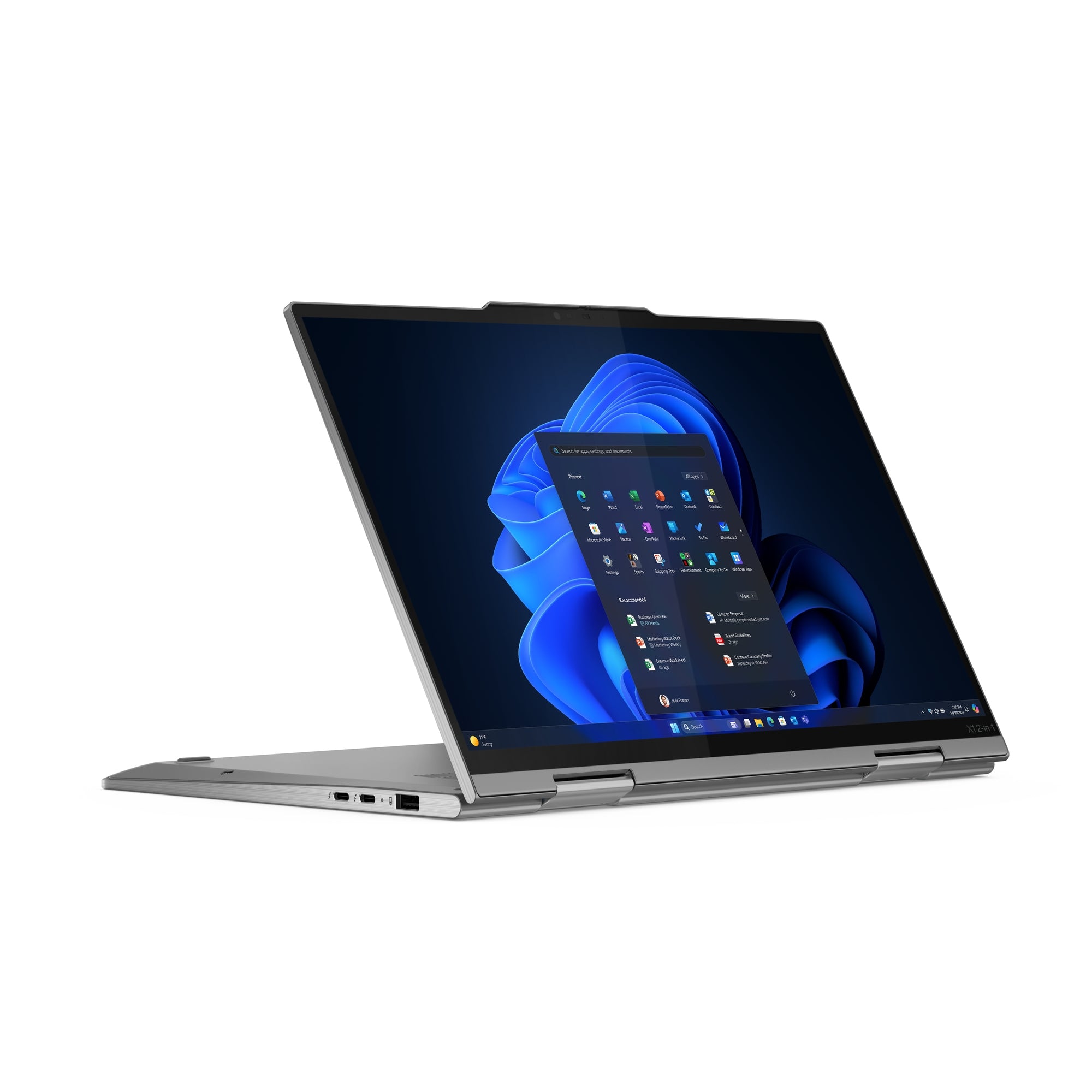 Lenovo ThinkPad X1 2-in-1 Gen 10 Aura Edition Copilot+ PC Intel Core Ultra 7 258V Laptop 35.6 cm (14") Touchscreen WUXGA 32 GB LPDDR5x-SDRAM 512 GB SSD Wi-Fi 7 (802.11be) Windows 11 Pro English Grey