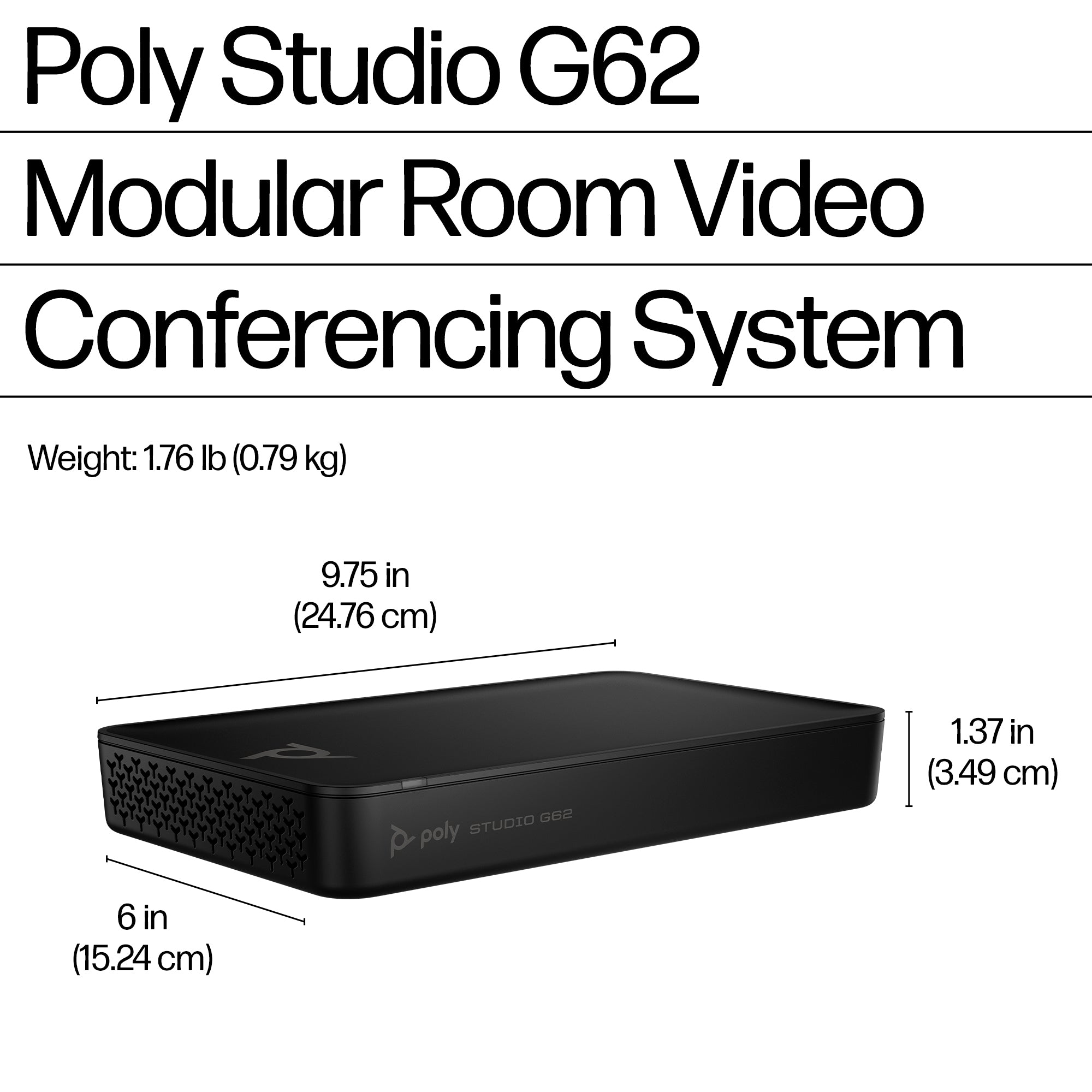 Poly Studio G62 Video Conferencing System With Mounting Plate Kit