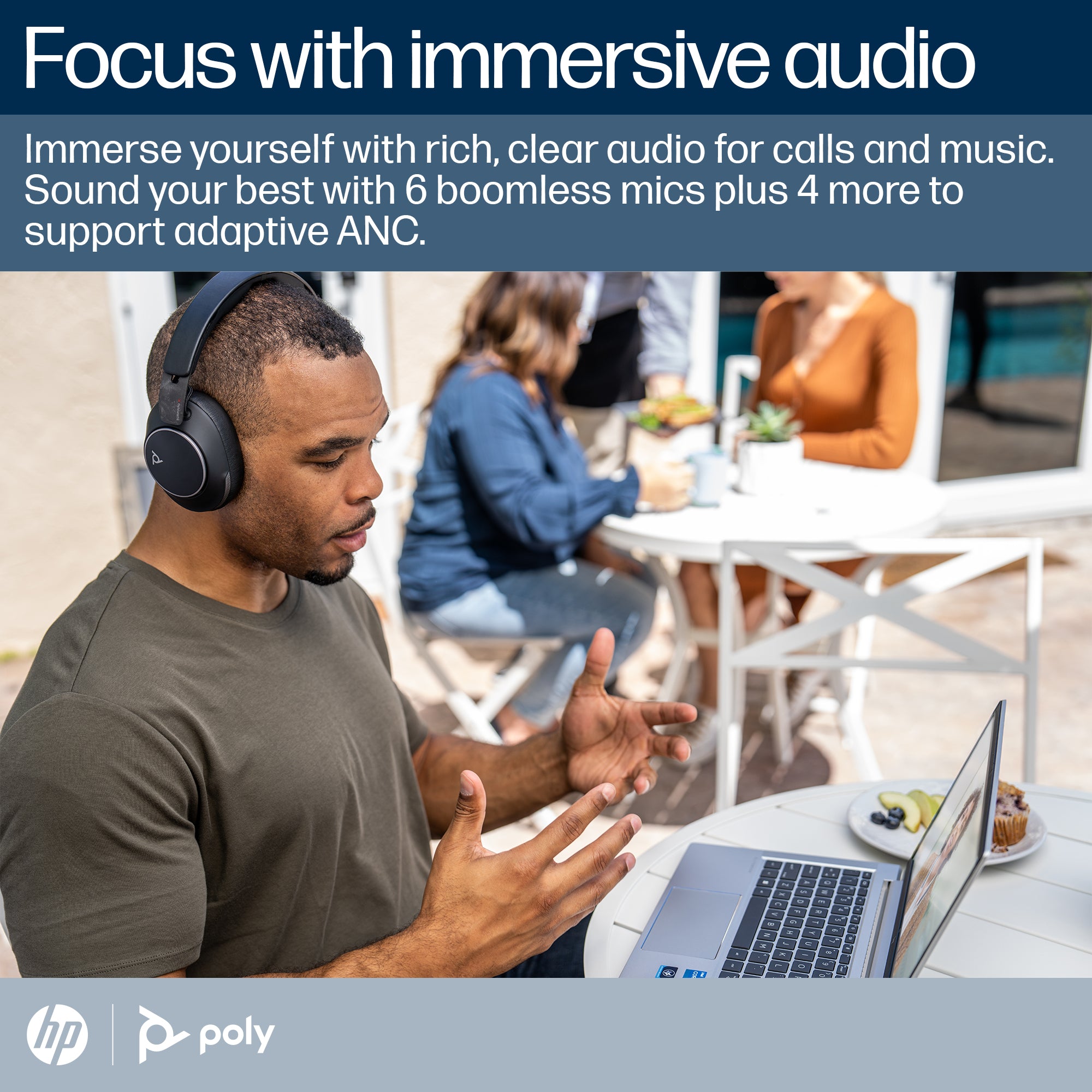 Poly Voyager Surround 80 UC Microsoft Teams Certified USB-C Headset +USB-C/A Adapter