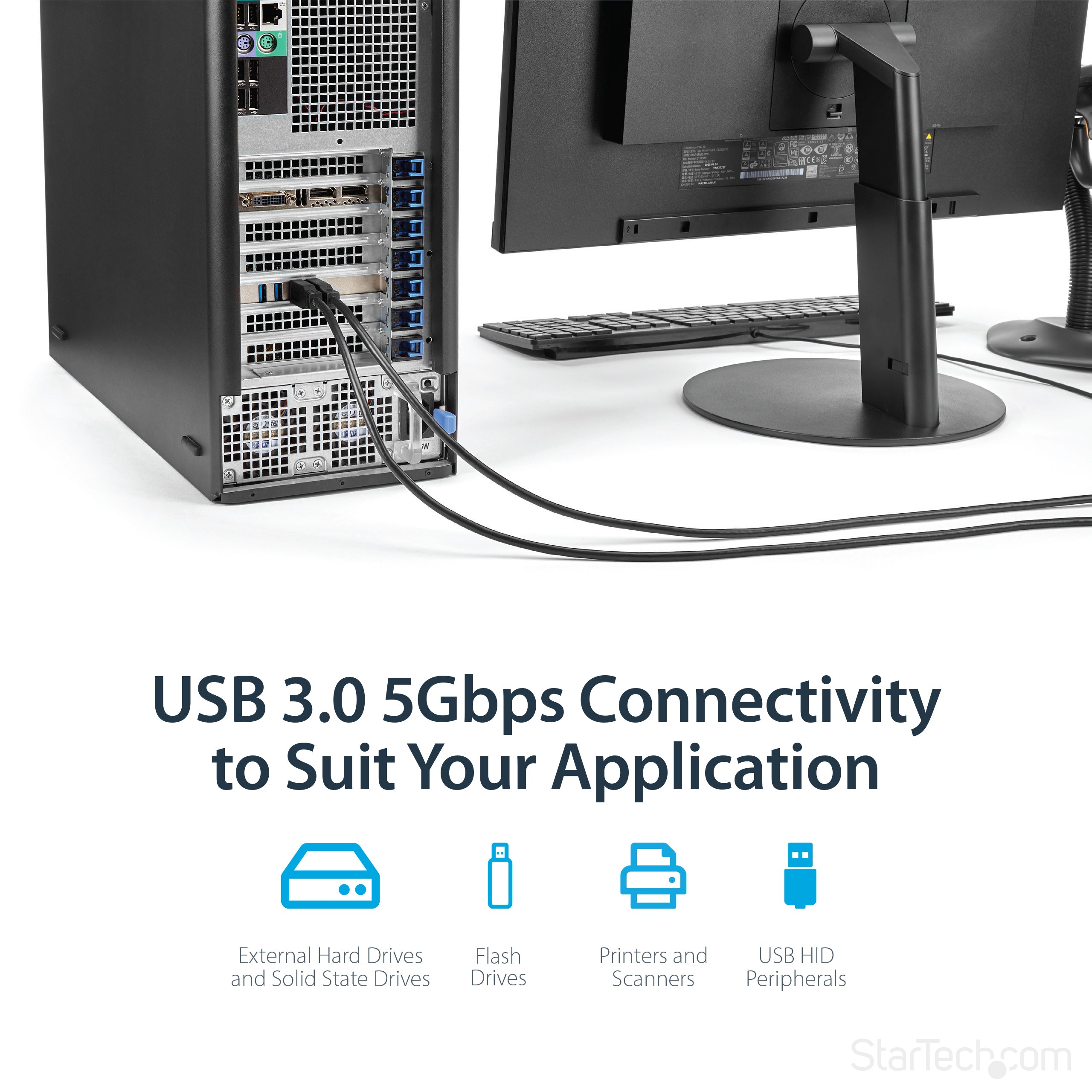 StarTech.com 4 Port USB 3.0 PCIe Card w/ 4 Dedicated 5Gbps Channels (USB 3.1 Gen 1) - UASP - SATA / LP4 Power - PCI Express Adapter Card