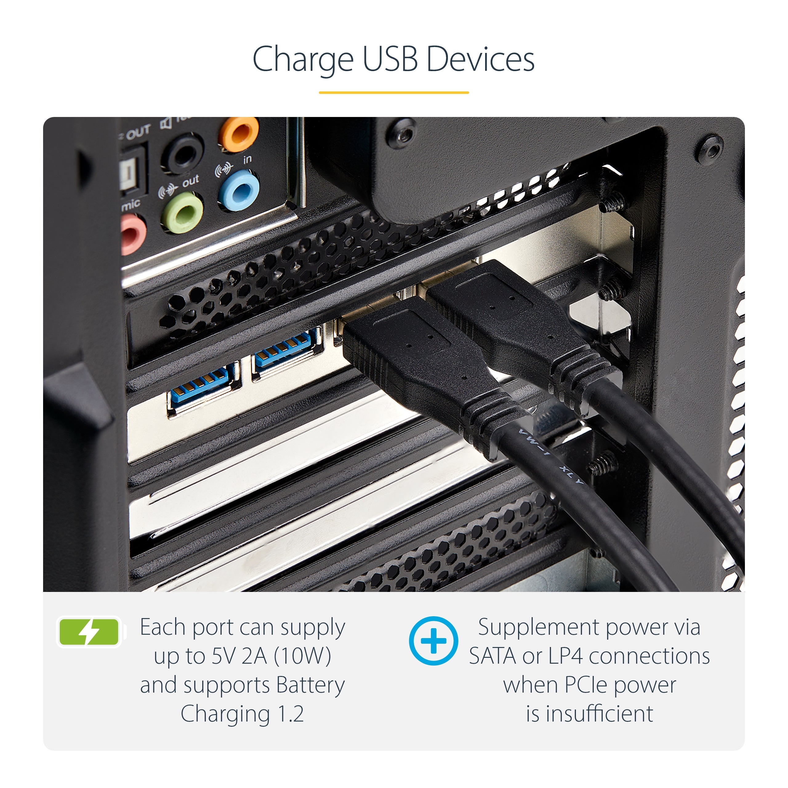 StarTech.com 4-Port USB PCIe Card, USB 3.2 5Gbps, PCI Express Expansion Card with 4x Independent USB Controllers, 4x USB-A Ports, Windows/macOS/Linux