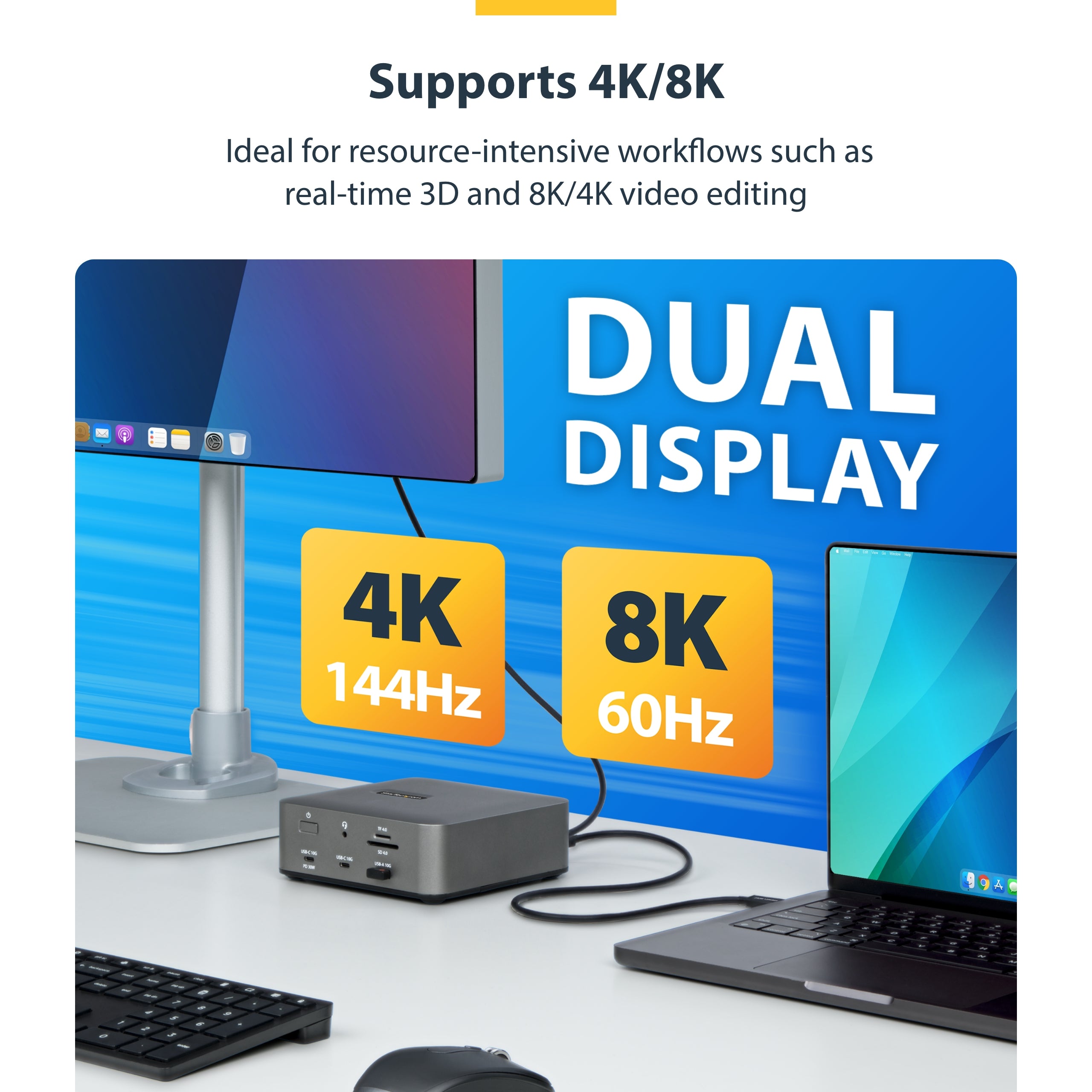 StarTech.com 2.6ft (80cm) Thunderbolt 5 Cable, 80Gbps/Up to 120Gbps, 240W PD, 8K 60Hz, Certified Thunderbolt Cable - Compatible w/Thunderbolt 4/USB4/USB-C