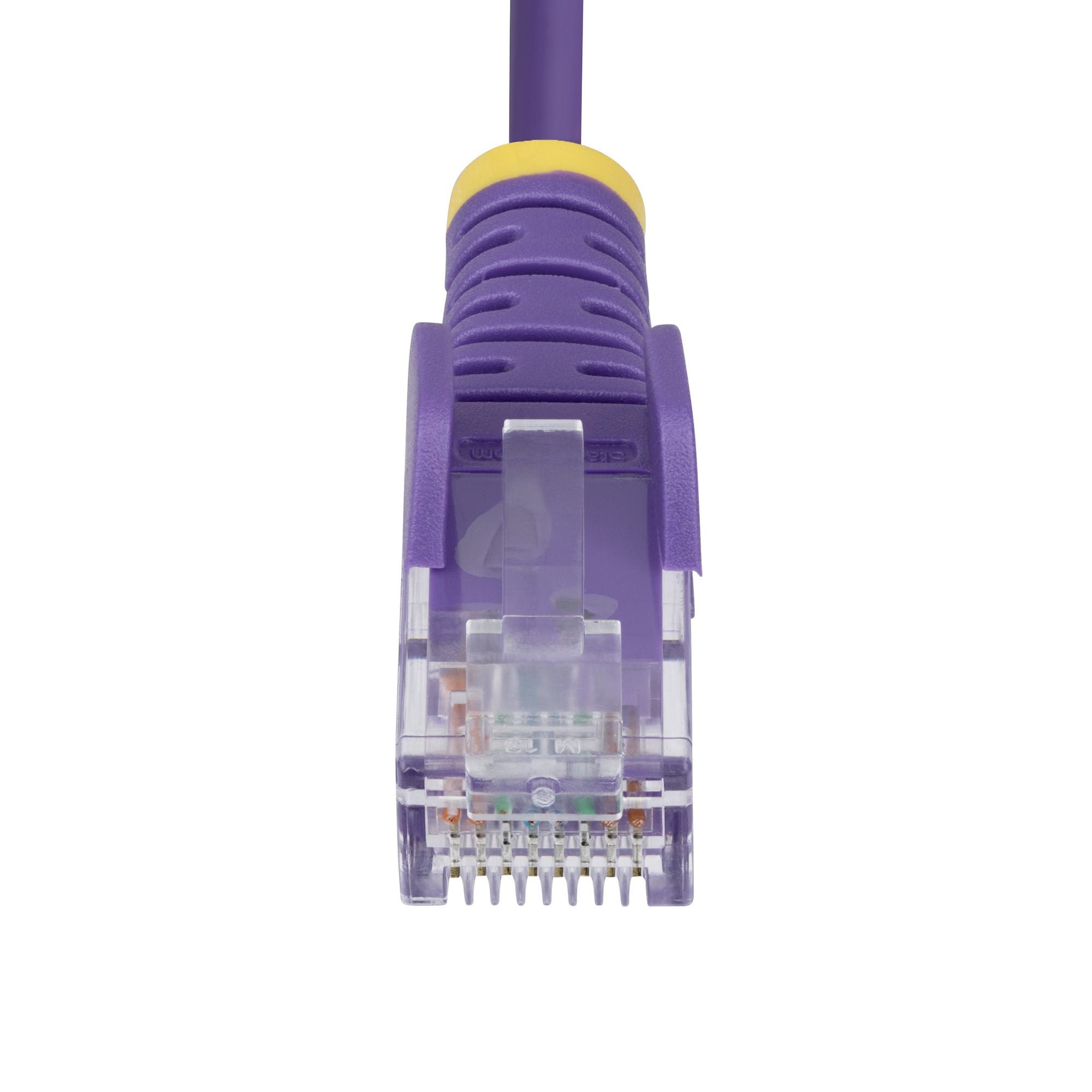 StarTech.com 1.5m Purple Slim CAT6 Ethernet Cable, Snagless, 100W PoE, UTP, LSZH, 28AWG Pure Bare Copper Wire, Slim RJ45 Network Patch Cord w/Strain Reliefs, Fluke Tested