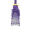 StarTech.com 1.5m Purple Slim CAT6 Ethernet Cable, Snagless, 100W PoE, UTP, LSZH, 28AWG Pure Bare Copper Wire, Slim RJ45 Network Patch Cord w/Strain Reliefs, Fluke Tested