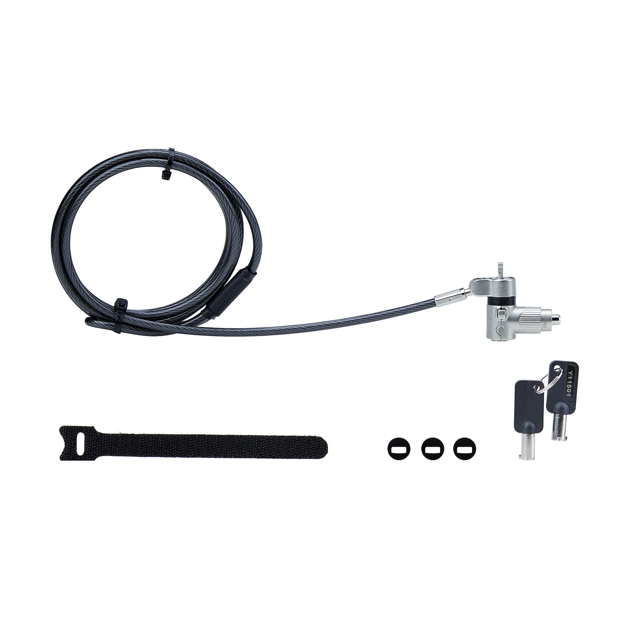 StarTech.com 3-in-1 Universal Laptop Lock 6.6ft (2m), Master Keyed Locking Cable, Computer Security, Compatible w/Noble Wedge®/Nano/K-Slot; Anti-Theft Cut-Resistant Cable