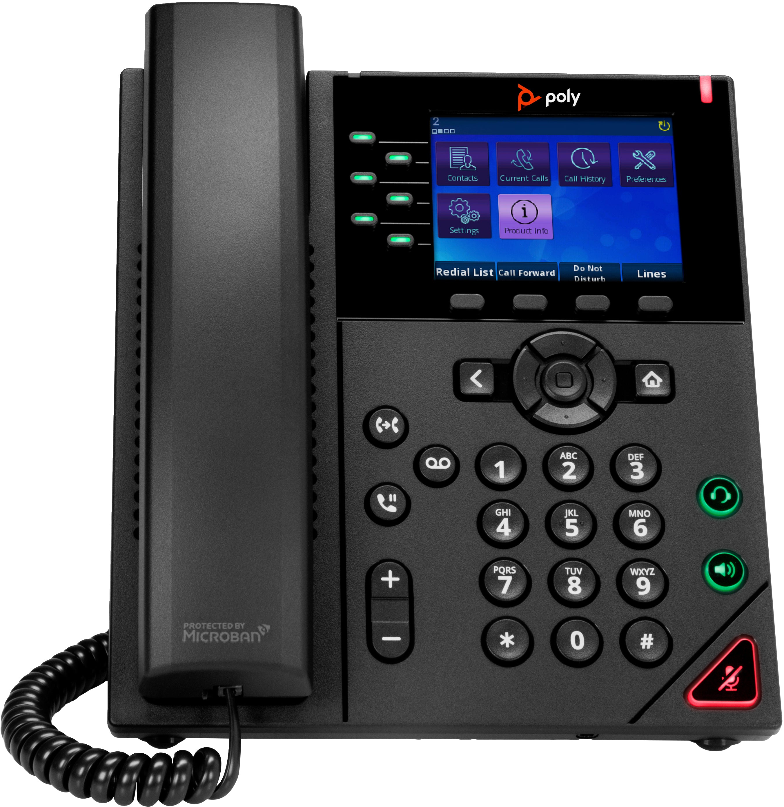 Poly OBi VVX 350 6-Line IP Phone and PoE-enabled with Power Supply