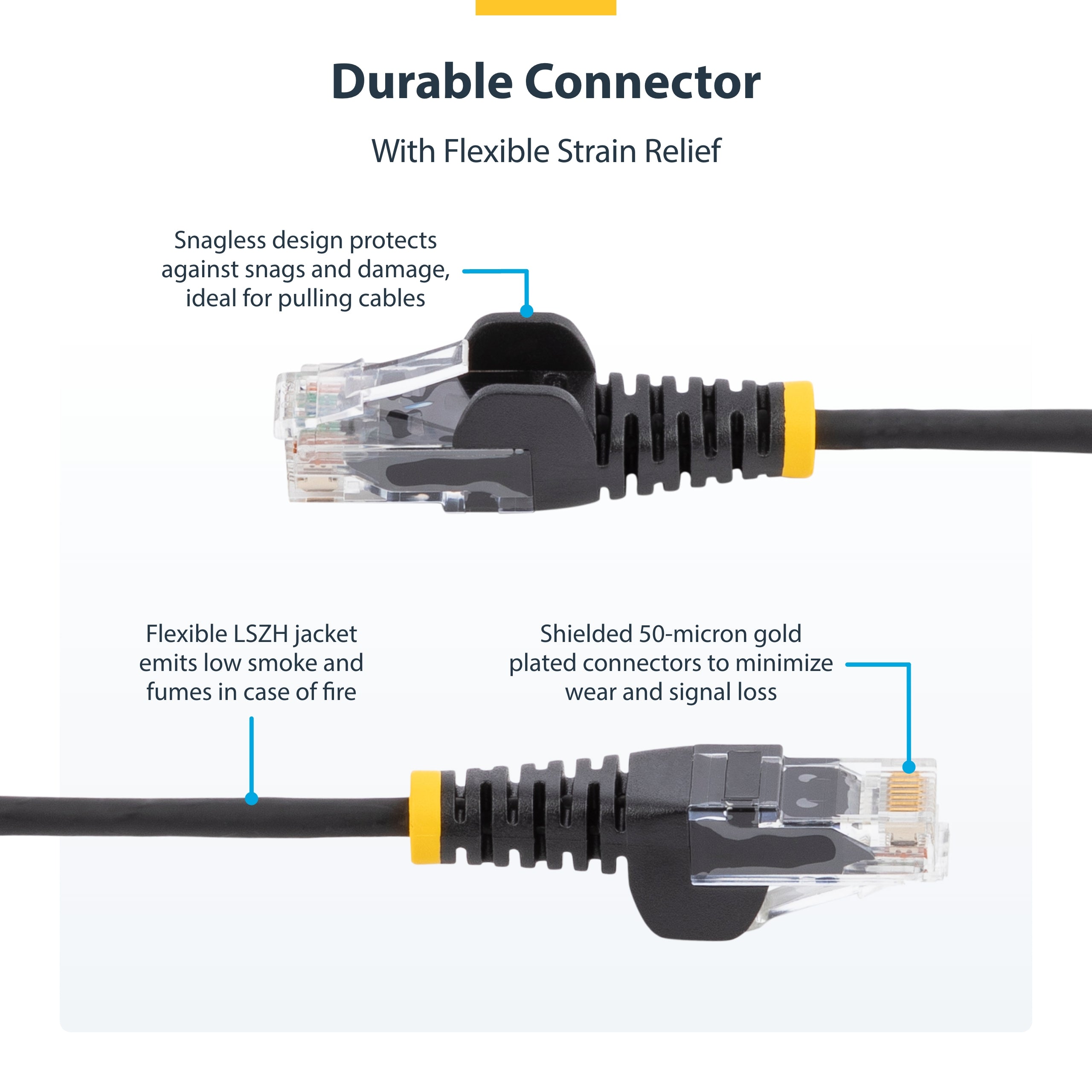 StarTech.com 1.5m Green Slim CAT6 Ethernet Cable, Snagless, 100W PoE, UTP, LSZH, 28AWG Pure Bare Copper Wire, Slim RJ45 Network Patch Cord w/Strain Reliefs, Fluke Tested