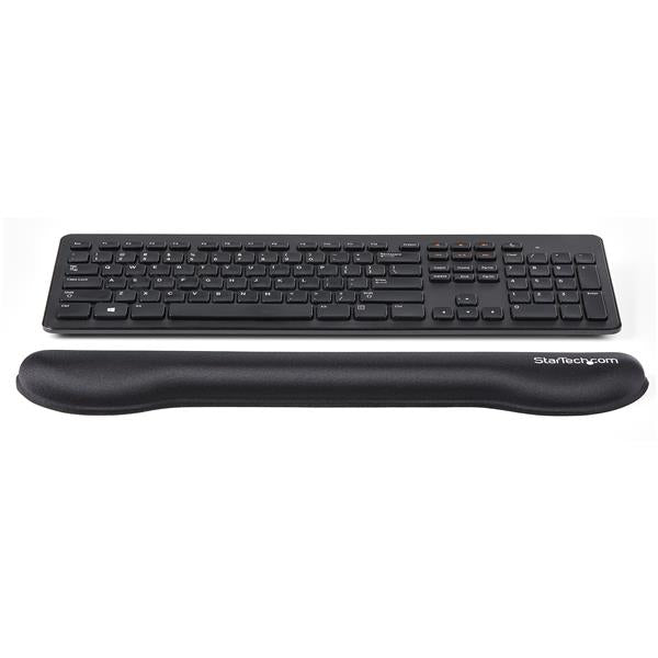 StarTech.com Foam Keyboard Wrist Rest for Ergonomic Typing Support - Padded Non-Slip Keyboard Cushion - Laptop or Desktop Computer Keyboard Wrist, Hand & Arm Rest - Soft Black Nylon Rest Pad