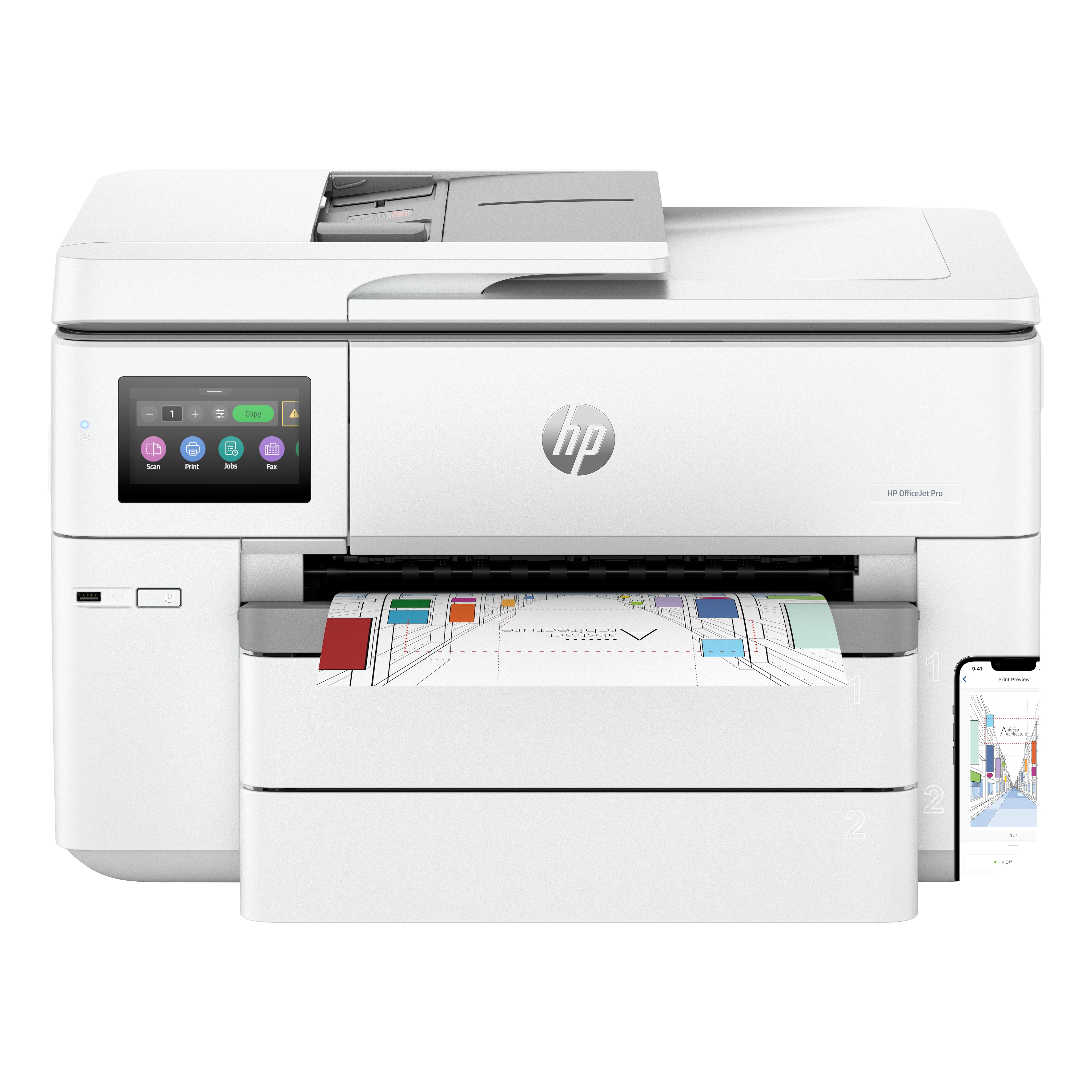 HP OfficeJet Pro 9730e Wireless All-in-One Color Printer, Instant Ink; Two-sided printing