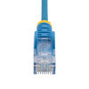 StarTech.com 5m Blue Slim CAT6 Ethernet Cable, Snagless, 100W PoE, UTP, LSZH, 28AWG Pure Bare Copper Wire, Slim RJ45 Network Patch Cord w/Strain Reliefs, Fluke Tested