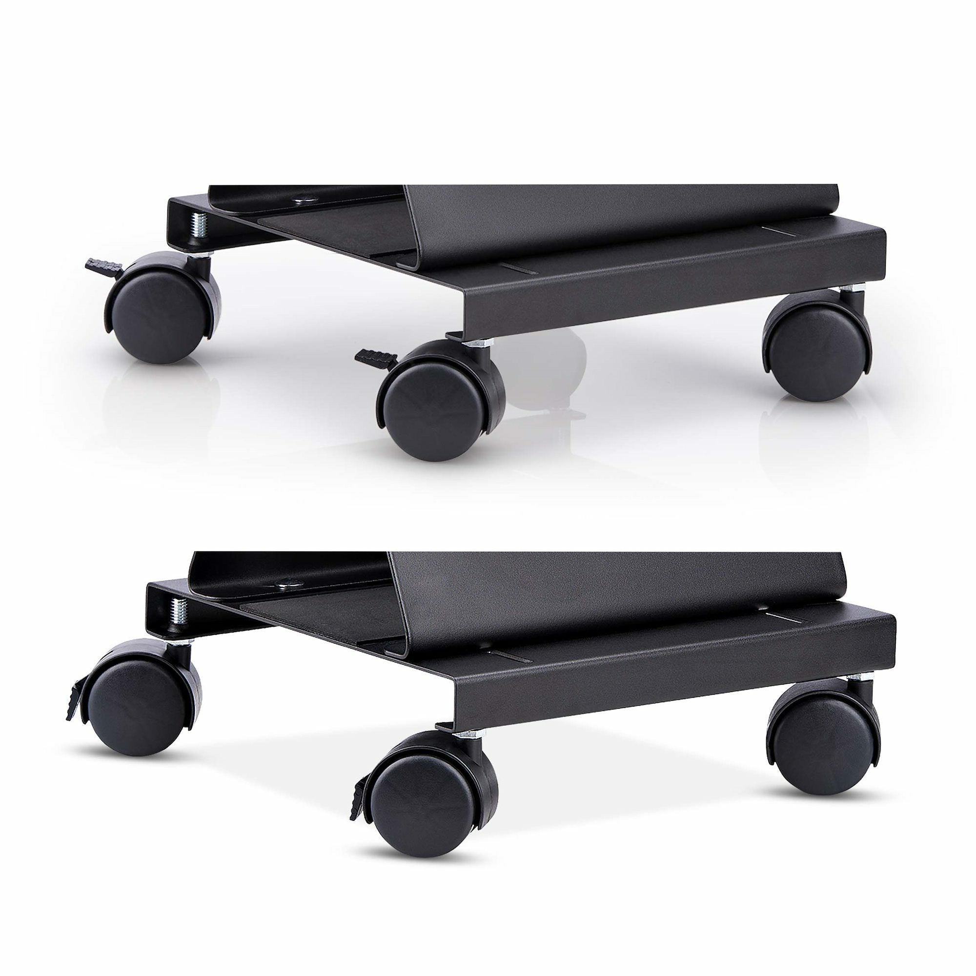 StarTech.com Computer Tower Cart, Rolling Mobile CPU Caddy on Wheels (Casters), Max Load 46.3lb/21kg, Adjustable PC Case Mount, Desktop Floor Stand, Steel Dolly