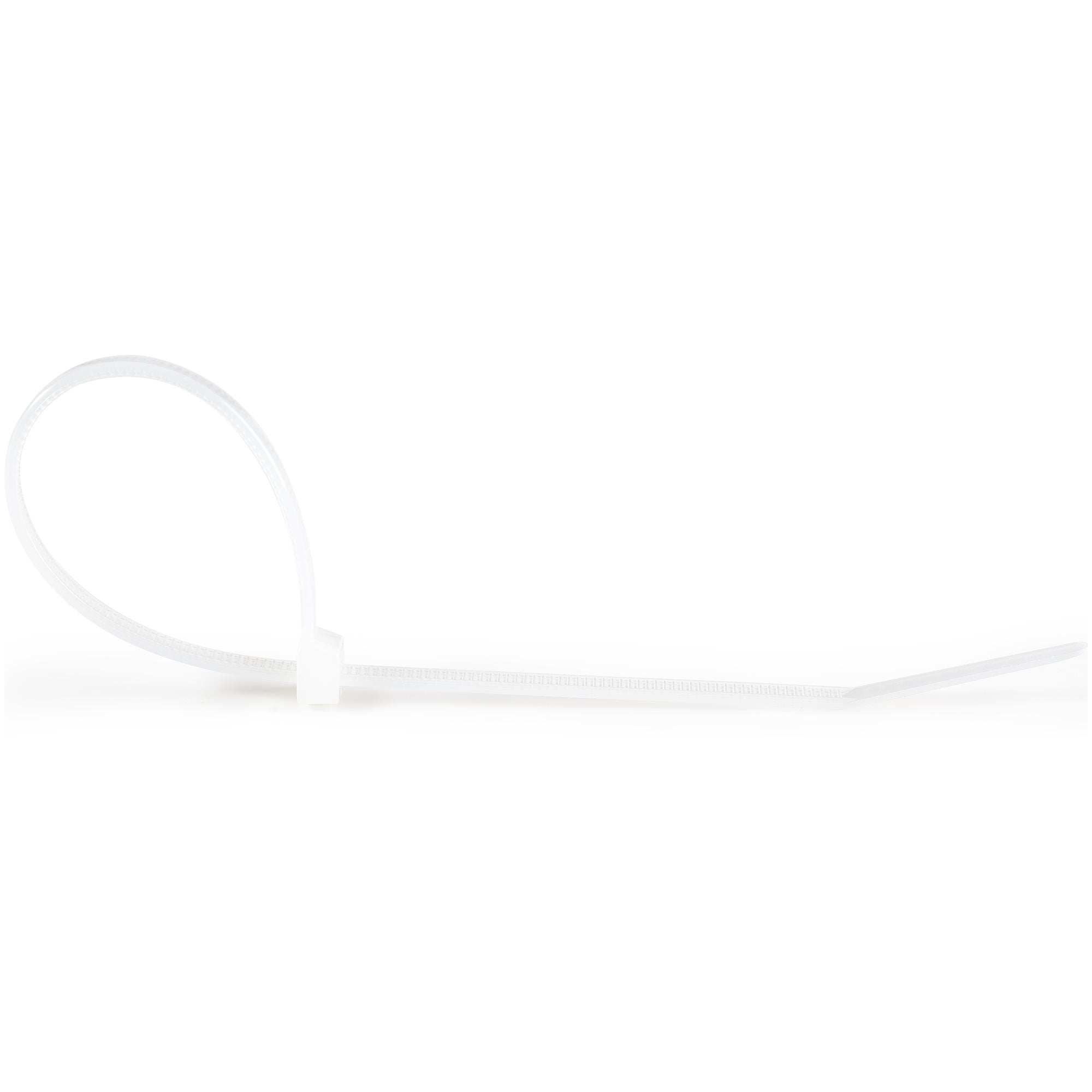 StarTech.com 10"(25cm) Cable Ties - 1/8"(4mm) wide, 2-5/8"(68mm) Bundle Diameter, 50lb(22kg) Tensile Strength, Nylon Self Locking Zip Ties w/ Curved Tip - 94V-2/UL Listed, 100 Pack - White