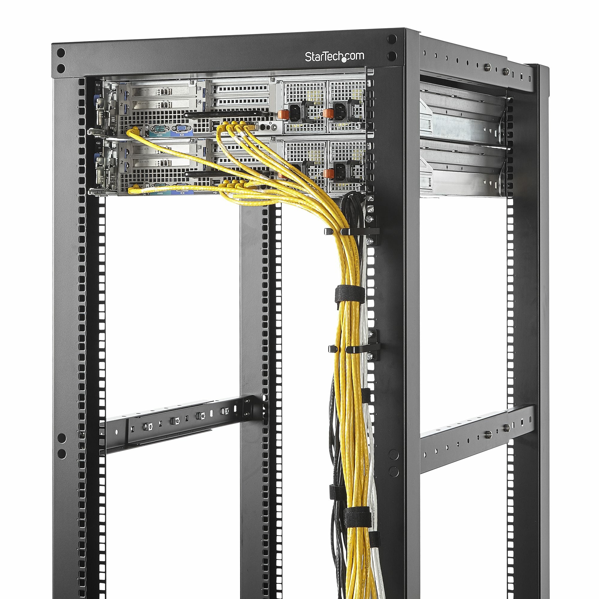 StarTech.com 5-Pack 1U Vertical Cable Management D-Ring Hooks, Cable Manager For 19" Server Racks/Cabinets, Network Rack Wire Organizers, Cable Guide Rings