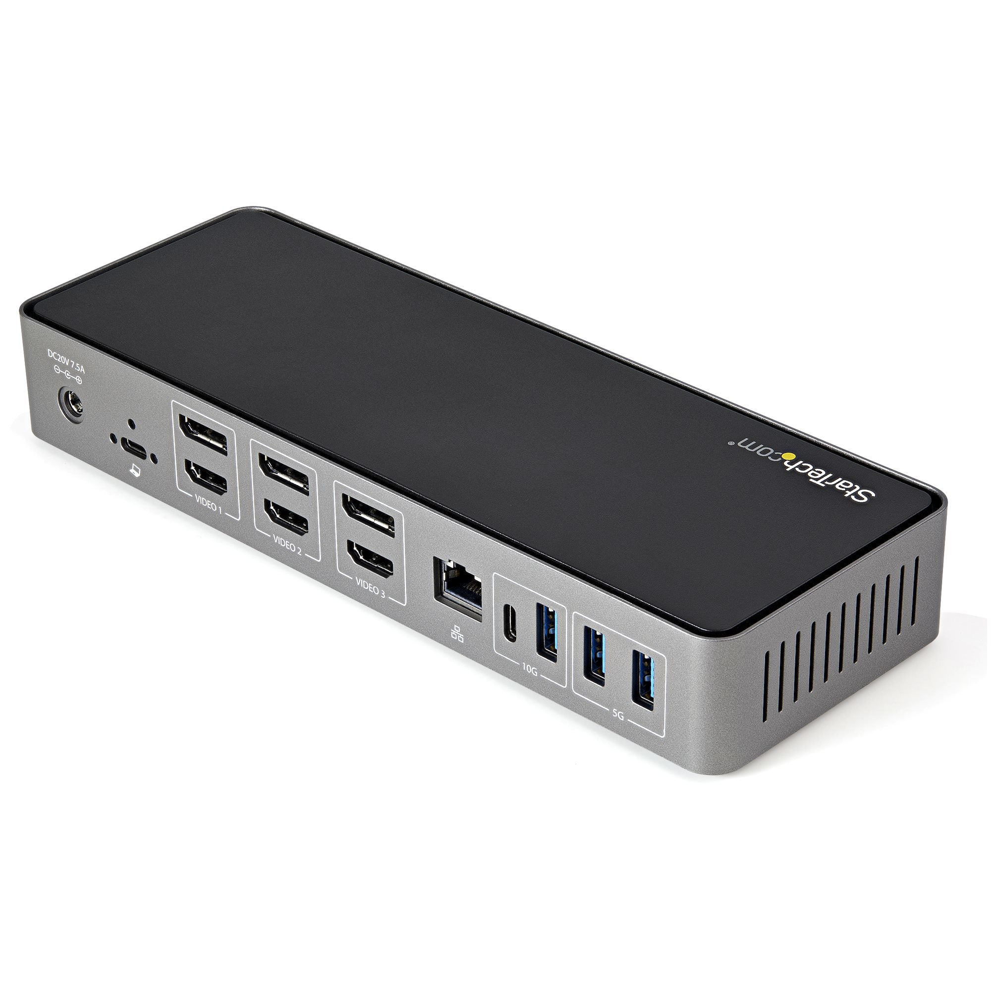 StarTech.com USB-C & USB-A Dock - Hybrid Universal Triple Monitor Laptop Docking Station w/ DisplayPort & HDMI 4K 60Hz - 85W Power Delivery, 6x USB Hub, GbE, Audio - USB 3.1 Gen 2 10Gbps