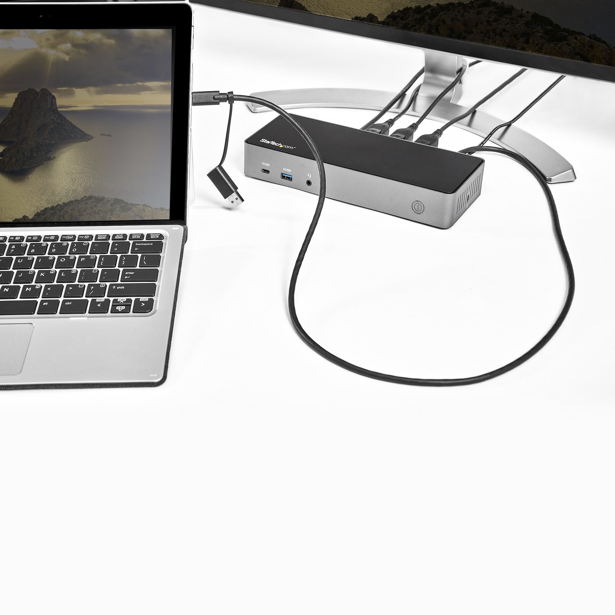 StarTech.com USB-C & USB-A Dock - Hybrid Universal Triple Monitor Laptop Docking Station w/ DisplayPort & HDMI 4K 60Hz - 85W Power Delivery, 6x USB Hub, GbE, Audio - USB 3.1 Gen 2 10Gbps