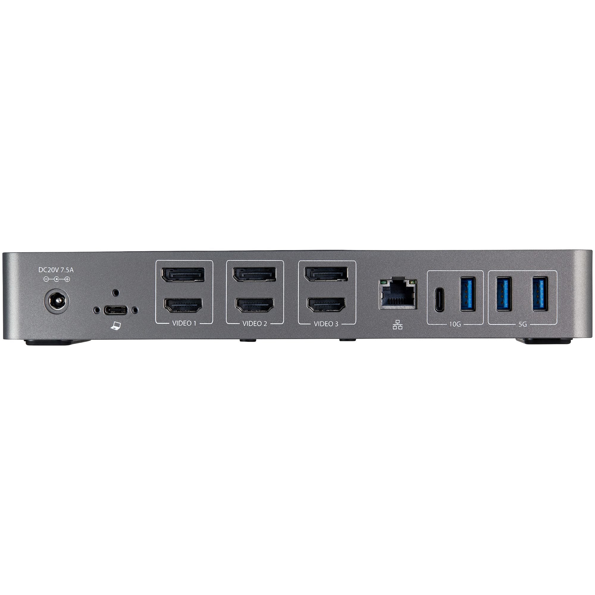 StarTech.com USB-C & USB-A Dock - Hybrid Universal Triple Monitor Laptop Docking Station w/ DisplayPort & HDMI 4K 60Hz - 85W Power Delivery, 6x USB Hub, GbE, Audio - USB 3.1 Gen 2 10Gbps