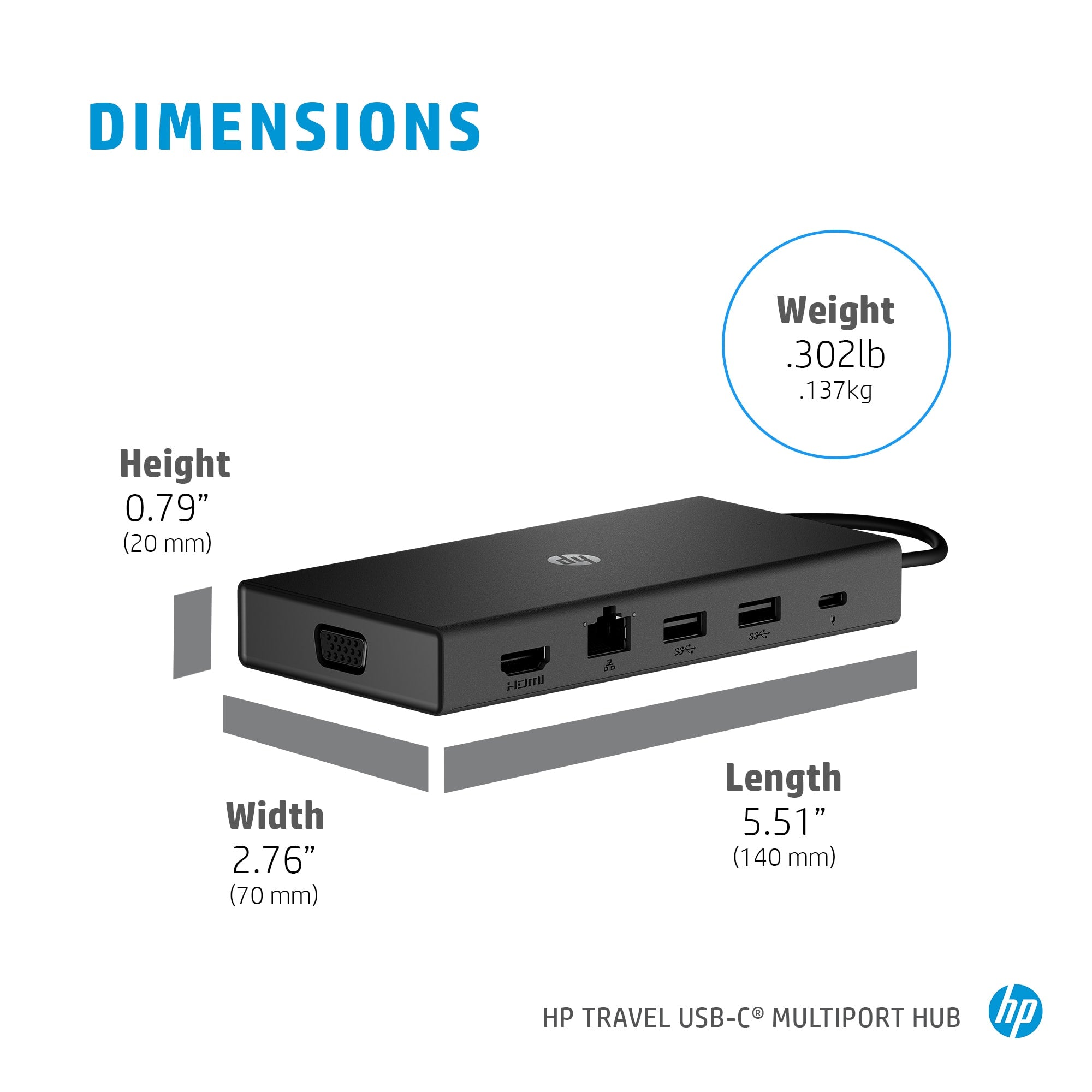 HP Travel USB-C Multi Port Hub