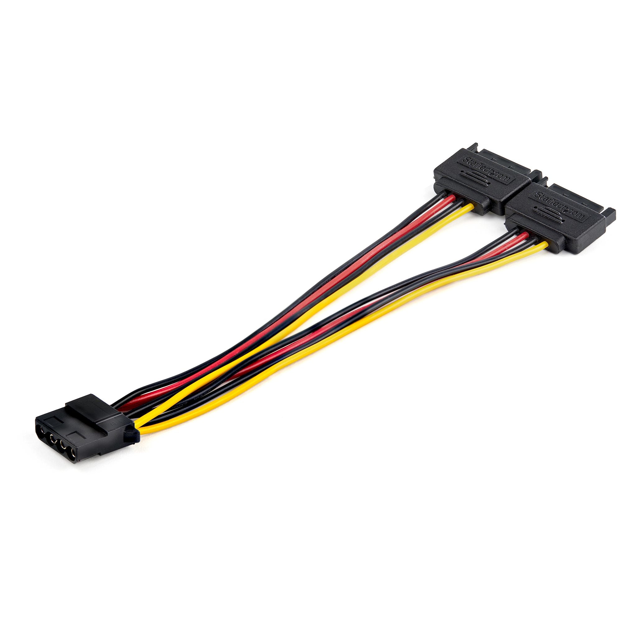 StarTech.com Dual SATA to LP4 Power Doubler Cable Adapter Ã¢â‚¬â€œ 2 SATA to 4 Pin LP4 Internal PC Peripheral Power Supply Connector Ã¢â‚¬â€œ SATA Y Cable Ã¢â‚¬â€œ Male/Female Ã¢â‚¬â€œ 18 AWG Wire Ã¢â‚¬â€œ 9 Amps/108W