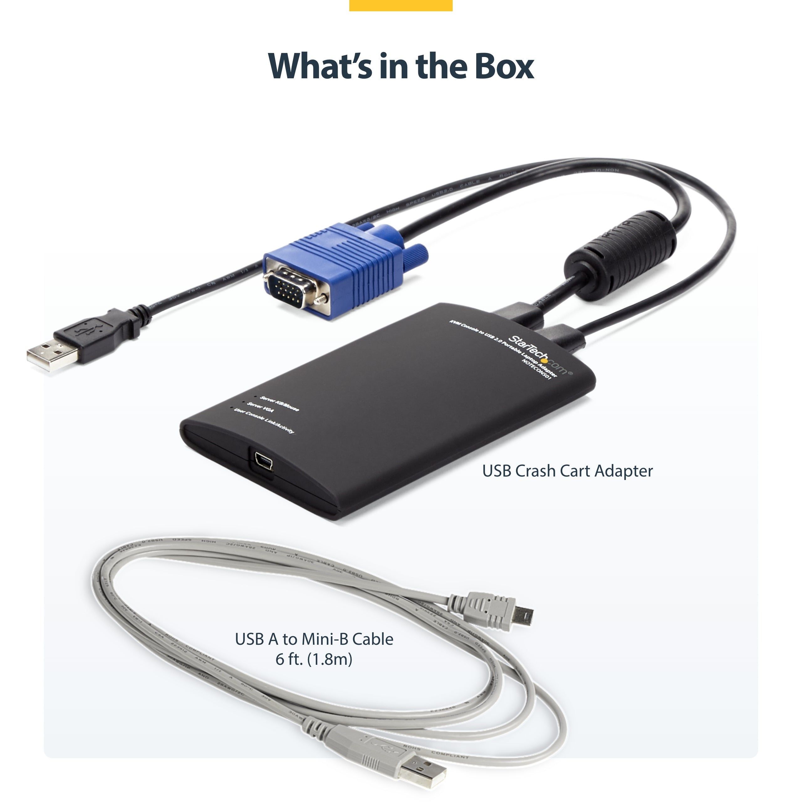 StarTech.com KVM Console to USB 2.0 Portable Laptop Crash Cart Adapter