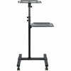 StarTech.com Mobile Projector and Laptop Stand/Cart - Heavy Duty Portable Projector Stand (2 Shelves, hold 22lb/10kg each) - Height Adjustable Rolling Presentation Cart w/Lockable Wheels